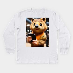 Quokka Selfie 04 Kids Long Sleeve T-Shirt